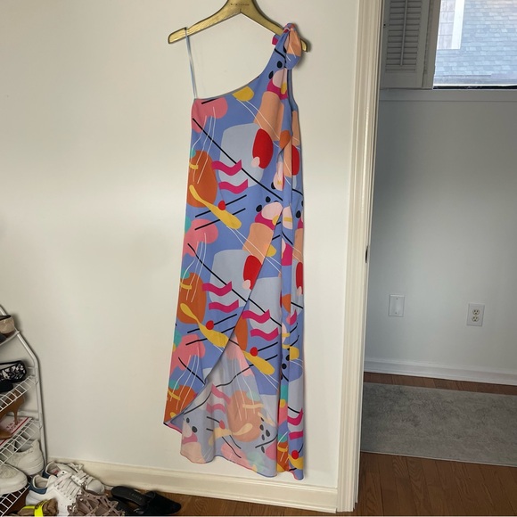 CROSBY by Mollie Burch Sasha High Low Midi Length One Shoulder Dress \\ 0 - Picture 2 of 11